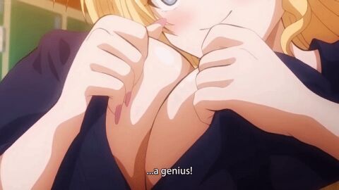 1girls animated big_breasts blonde_hair breasts female flashing flashing_breasts huge_breasts large_breasts sandy_bash suketto_sanjou!!