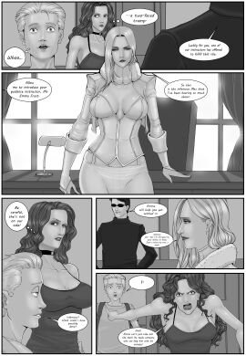 1boy 2girls anal anal_sex anus armpits arms_up ass asshole big_ass black_and_white black_bra black_choker black_elbow_gloves black_g-string black_garter_belt black_garter_straps black_queen black_stockings bra breasts bubble_ass bubble_butt choker cuckold cyclops_(x-men) doujinshi elbow_gloves emma_frost english_text eyeshadow female g-string garter_belt garter_straps hourglass_figure huge_breasts jean_grey large_breasts lingerie_only male male/female marvel marvel_comics mature_female navel nipple_bulge nipples nude nude_male o.f-shotgun older_female original_character panties ponytail posing pussy scott_summers shaved_pussy sideboob speech_bubble stockings submissive_female thong thong_panties vagina vaginal_penetration white_bra white_elbow_gloves white_g-string white_queen white_stockings x-men younger_male