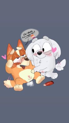 2girls anthro anthro_female anthro_only bingo_(bluey) bingo_heeler bluey_(series) bluey_(show) blush canine color colored cub dildo female female/female heart-shaped_pupils lila_(bluey) multiple_females multiple_girls pussy symbol-shaped_pupils tagme vagina young yuri