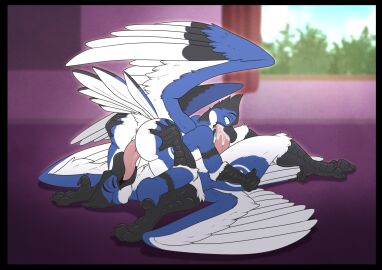 4_fingers 4_toes 69_position anatomically_correct animal_genitalia animal_penis anisodactyl anthro anthro_on_anthro anus ass ass_grab ass_up avalon avalon_(blueavian) avalondragon avalonjay avian avian_feet beak beak_fetish beak_play beak_sex beakjob bird black_beak black_border black_claws blue_body blue_feathers blue_jay blue_tail bodily_fluids border butt_grab cetacean_genitalia cetacean_penis claws closed_eyes corvid cum cum_in_mouth cum_inside deepthroat duo ejaculation enjoyed_blowjob enjoying erection european_mythology eyebrows face_fucking feathered_wings feathers feet fellatio fingers genital_fluids genital_slit genitals greek_mythology hand_on_ass hand_on_butt happy happy_sex irrumatio jay_(bird) looking_at_another looking_at_partner looking_back looking_pleasured lying lying_on_another lying_on_ground male male/male male_penetrating multicolored_body multicolored_feathers mythological_avian mythological_bird mythological_creature mythological_firebird mythology new_world_jay on_back open_mouth oral oral_penetration oscine passerine penetration penile penis phoenix presenting presenting_hindquarters raised_tail selfcest sex slit smile spread_ass spread_butt spread_legs spreading square_crossover tail tail_feathers talon_hands talons tapering_penis toes white_body white_feathers white_tail wings