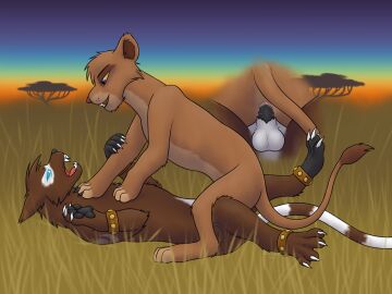 4_fingers 4_toes angry animal_genitalia animal_penis ass balls blizzard_entertainment blue_eyes bodily_fluids bracelet brown_body brown_fur cheek_tuft claws countershade_butt countershade_face countershade_neck countershade_torso countershading cowgirl_position dark_inner_ear dawnlux detailed_background digital_media_(artwork) dipstick_tail disney dominant dominant_female duo erection eyebrows facial_markings facial_tuft feet felid feline_genitalia feline_penis female female_feral female_on_top female_penetrated feral fingerless_(marking) fingers from_front_position fur genital_fluids genitals gloves_(marking) grass hair hand_on_chest head_markings jewelry leg_markings lion male male/female male_on_bottom male_penetrating male_penetrating_female mammal markings mask_(marking) multicolored_body multicolored_fur multicolored_tail on_bottom on_top open_mouth outside pantherine pawpads paws penetration penile penile_penetration penile_spines penis penis_in_pussy pinned plant pussy quadruped rainbow savanna sex sky smile snimal_penis socks_(marking) struggling submissive submissive_male suel tail tail_markings tail_tuft tan_body tan_fur teeth the_lion_king toeless_(marking) toes tongue tree tuft two-tone_body two-tone_fur vaginal_fluids vaginal_penetration vitani_(the_lion_king) warcraft wolvar yellow_sclera