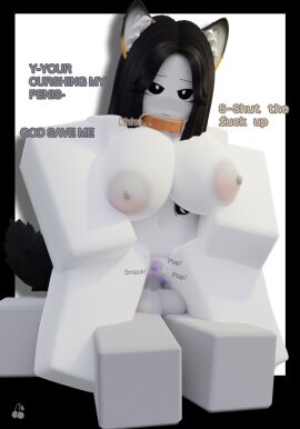 1boy 1girls 3d big_breasts black_background black_hair black_tail blender_(software) blender_cycles blush breasts cher924 collar exposed_breasts female fox_ears fox_girl fully_nude hand_on_hip male penetration penis pussy pussy_juice riding_penis roblox robloxian self_upload shadow sitting_on_person watermark white_skin