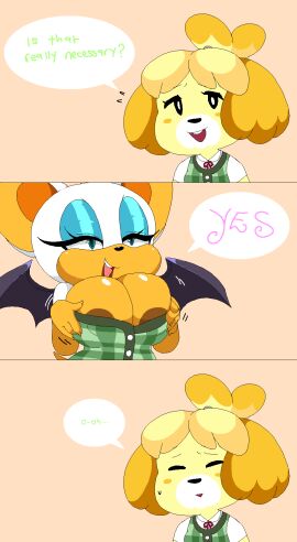 2d animal_crossing anthro areola_slip big_areola big_cleavage big_lips big_nipples breasts brown_lips brown_nipples cleavage cleavage_overflow crossover dark_lips dark_nipples dream-cassette erect_nipples female hoshime huge_areola huge_breasts huge_nipples isabelle_(animal_crossing) mob_face mobian mobian_(species) mobian_bat nintendo nipple-slip nipple_bulge nipple_slip nipples office_lady outfit_swap rouge_the_bat secretary secretary_outfit sega sonic_(series) sonic_adventure_2 sonic_the_hedgehog_(series) source_request taunting teasing year_request