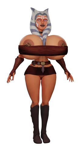 3d ahsoka_tano alternate_breast_size alternate_costume big_breasts bimbo bimbo_body blender breasts clone_wars collar female gigantic_breasts looking_at_viewer microskirt nipple_piercing nipples piercing pussy pussy_peek skimpy skimpy_clothes solo solo_female solo_focus star_wars stryker751 the_clone_wars:_season_one