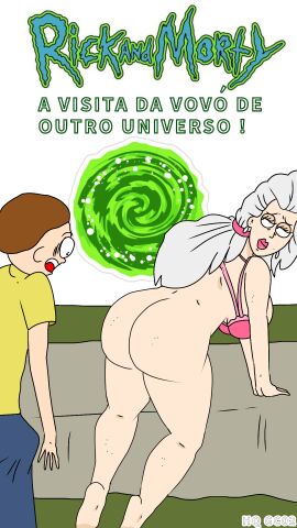 1boy 1girls adult_swim ass ass_focus big_ass big_breasts breasts color colored colored_skin deuscartoon explicit female full_color gilf grandmother incest male morty_smith original original_characters rebeca_kinslley rick_and_morty uncensored