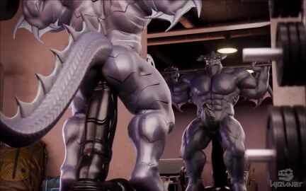 2025 3d_(artwork) 3d_animation abs anal anal_masturbation anal_orgasm anal_sex animal_genitalia animated anthro anthro_penetrated ass back_muscles bag barazoku barbell biceps big_butt big_dildo big_muscles big_penis bodily_fluids chiefkaine_(modeler) claws crouching cum cum_on_self cum_while_penetrated cumshot deep_penetration deltoids digital_media_(artwork) digitigrade dildo dildo_in_ass dildo_insertion dragon ejaculation erection exercise facial_piercing frill_(anatomy) genital_fluids genital_slit genitals glans gym hands-free hirunet holding_object horn huge_butt huge_cock huge_dildo huge_muscles humanoid_genitalia humanoid_penis inside male male_penetrated manly masturbation mirror muscular muscular_anthro muscular_male mythological_creature mythological_scalie mythology no_sound nose_piercing nose_ring nude object_in_ass obliques open_mouth orgasm pecs penetration penis piercing quads reflection ring_piercing scales scalie sex_toy sex_toy_in_ass sex_toy_insertion sexercise short_playtime sitting slipping solo squats standing tagme teeth thick_arms thick_penis thick_thighs video watermark weightlifting weights wingless_dragon workout