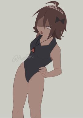 alice_(fundamental_paper_education) black_eyes breasts female fundamental_paper_education meee00m summer swimsuit tagme_(artist)