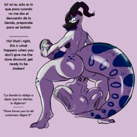 1futa anthro ass big_ass blue_eye_shadow blue_skin breasts cock_vore completely_nude cum_digestion dialogue dinosaur dinosaur_girl english_text female freckles freckles_on_arms freckles_on_ass freckles_on_breasts freckles_on_butt freckles_on_chest freckles_on_face futa_focus futadom futanari horns huge_ass huge_tail intersex masturbating_futa masturbation nude nude_futa original_character penis snail_girl solo_focus spanish_text squatting tail text veiny_penis voraciouscake vore white_skin