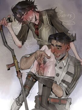 arcane arcane_jayce arcane_viktor cuntboy fingering fingering_pussy gay intersex jayce_talis juicy_pussy male pussy pussy_juice viktor_(league_of_legends) yaoi