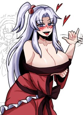 alice_margatroid blowjob_gesture female lad_der rachelultrakill shinki_(touhou) suggestive suggestive_gesture suggestive_look tagme touhou