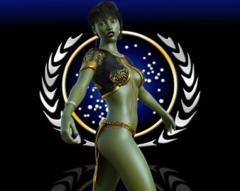 1girls 3d dabnis-sinbad dancer dancer_outfit female female_only green-skinned_female green_skin orion_(species) orion_slave_girl solo star_trek