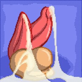 2_penises animal_genitalia animal_penis animated anthro balls bat bodily_fluids close-up cum cumshot digital_media_(artwork) diphallia diphallism disembodied_penis ejaculation genital_fluids genitals hemipenes hi_res loop male male_only mammal multi_genitalia multi_penis noodlybat_(artist) penis pixel_(artwork) pixel_animation rezzybat scrotum scrotum_flap simple_background solo