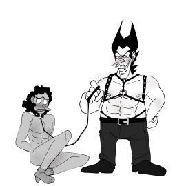 artist_request foxy_(one_piece) gachimuchi leash_and_collar male male_only one_piece sitting usopp watsugo_chan