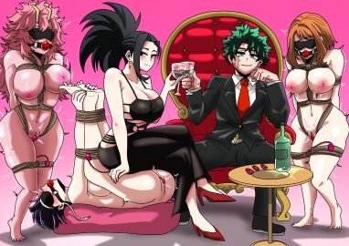 1boy 4girls assertive_female assertive_male bdsm boku_no_hero_academia bondage clothed_female clothed_female_nude_female clothed_male clothed_male_nude_female dress feet female femdom femsub gag green_bean human_chair human_furniture izuku_midoriya jirou_kyouka kyoka_jiro male maledom masochism masochistic_female midoriya_izuku mina_ashido momo_yaoyorozu multiple_females multiple_girls multiple_vibrators my_hero_academia my_hero_academia_(finale) nude nude_female ochako_uraraka post-timeskip remote_control_vibrator shibari sitting_on_person soles suit uraraka_ochako vibrator villain_deku yaoyorozu_momo