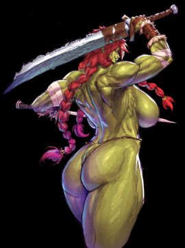 ass athletic athletic_female big_ass big_breasts breasts bula_(virgoart1509) female green_skin huge_breasts muscular muscular_female orc orc_female original tagme virgoart1509