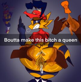 2025 2_antennae 4_fingers 5_fingers after_sex antennae_(anatomy) anthro anthro_focus anus arthropod ass ass_grab bee big_ass big_butt blue_antennae blue_body blue_exoskeleton blue_markings blue_sclera blue_stripes bodily_fluids bottomless bottomless_anthro bottomless_female brown_hands butt_grab clothed clothing crop_top cum cum_from_ass cum_from_pussy cum_in_ass cum_in_pussy cum_inside delivery_(commerce) delivery_employee digital_drawing_(artwork) digital_media_(artwork) disembodied_hand english_text exoskeleton female female_anthro female_focus fingers food food_carrier food_delivery footwear fur genital_fluids genitals gesture glistening glistening_anus glistening_butt glistening_genitalia glistening_pussy gradient_background group hand_gesture hand_on_ass hand_on_butt hat headgear headwear hi_res honey_(food) honey_on_hand humanoid_genitalia humanoid_pussy hymenopteran insects leaking_anus leaking_pussy leg_markings looking_at_viewer looking_back looking_back_at_viewer male markings middle_finger multicolored_body multicolored_fur multicolored_thighs narrowed_eyes pizza_bee_(xexeezy) pizza_delivery pizza_delivery_carrier pumpernickelly pupils pussy red_clothing red_crop_top red_hat red_headwear red_shirt red_topwear reference_image shirt simple_background slit_pupils socks solo_focus spread_anus spread_ass spread_butt spread_pussy spreading stinger striped_legs striped_thighs stripes text thick_thighs thigh_markings topwear triangle_anus trio two-tone_body two-tone_fur two-tone_stinger two-tone_thighs white_clothing white_eyes white_footwear white_socks white_text wide_hipped_anthro wide_hipped_female yellow_anus yellow_body yellow_butt yellow_fur yellow_inner_pussy yellow_pussy yellow_stinger