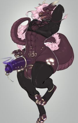 abs absurd_res anklet anthro athletic athletic_anthro athletic_male balls balls_jewelry bedroom_eyes clothing collar crop_top curved_horn didihell digit_ring dragon eastern_dragon erection facial_piercing fangs feet femboy footwear frenum_ladder frenum_piercing genital_piercing genitals grey_background hair half-closed_eyes hi_res hip_piercing horn humanoid_genitalia humanoid_penis iris_(inkaaay) jewelry ladder_piercing lip_piercing long_whiskers male mammal markings muscle_tone muscles mythological_creature mythological_scalie mythology narrowed_eyes navel navel_piercing nose_piercing nose_ring occult_symbol pawpads paws pecs penis penis_piercing pentagram pentagram_lingerie piercing pink_hair pink_pawpads prince_albert_piercing pubic_tattoo ring ring_piercing scalie seductive shirt simple_background smile smirk smug smug_face smug_grin snakebite_piercing socks solo spots spotted_body spotted_markings spotted_skin stud_piercing studded_collar studs symbol tail tail_mane tail_tuft teeth toe_ring toeless_footwear toeless_legwear toeless_socks toeless_stockings toes topwear tuft whiskers yellow_spots