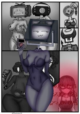 2d anthro clock_woman_(skibidi_multiverse) danionebyall53_(artist) opheecam pillow_shading polycephaly_(skibidi_toilet) screen_face skibidi_toilet skibidi_toilet_multiverse skibidi_wars speakerwoman_(skibidi_toilet) titan_camerawoman_(skibidi_toilet) tv_head tv_woman_(skibidi_toilet)