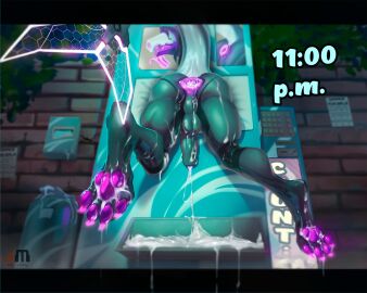 5:4 anthro anus ass backyard balls bodily_fluids claws cum cum_in_ass cum_inside cum_on_ass cum_on_balls cum_on_butt cum_on_feet cum_on_leg cum_on_pawpads cum_on_penis excessive_cum excessive_genital_fluids fauxpaw feet fish foreskin gaping gaping_anus genital_fluids genitals glowing glowing_pawpads glowing_tail hair hi_res humanoid_genitalia humanoid_penis jack_mulroney leaf long_tongue machine male marine night nude outside pawpads paws penis public_use puffy_anus purple_anus purple_hair purple_pawpads robot sex_toy shark shark_tail solo stuck tail toe_claws tongue uncircumcised vending_machine white_head