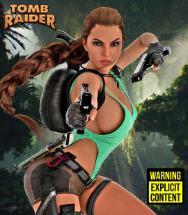 3d breasts busty female female_focus female_only hourglass_figure lara_croft lara_croft_(classic) pinup pinup_pose tomb_raider wide_hips zulubean