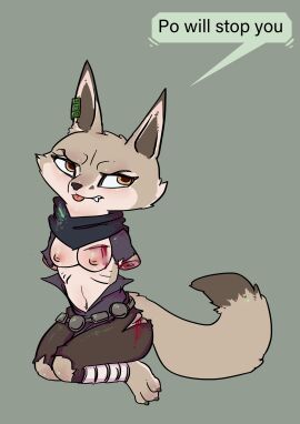 2024 absurd_res amputee angry anthro bodily_fluids bottomwear breasts canid canine canis claws clothing crowskull disability dreamworks english_text exposed_breasts fangs female fur gore grey_body grey_fur hi_res kneeling kung_fu_panda mammal missing_arm navel nipples pants simple_background solo tail teeth text toe_claws tongue wolf wounded yellow_eyes zhen_(kung_fu_panda)