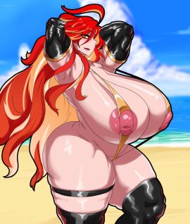 1girls areola ass big_areola big_ass big_breasts big_nipples big_thighs blush breasts female female_only genshin_impact gorani huge_areola huge_ass huge_breasts huge_nipples huge_thighs mavuika_(genshin_impact) multicolored_hair natlan_girls nipples orange_eyes orange_hair pussy tagme thick_hips thick_thighs thighs yellow_hair