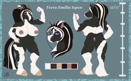 16:10 2017 anthro barely_visible_genitalia barely_visible_pussy belly big_belly big_breasts black_body black_fur black_hair black_tail breasts brown_eyes color_swatch dated equid equine eyewear female front_view fur genitals glasses glistening glistening_eyes hair hooves horse looking_at_viewer mammal model_sheet mouth_closed multicolored_body multicolored_fur multicolored_hair navel nude overweight overweight_anthro overweight_female pussy rear_view signature solo spottedtigress standing tail terra_emilia_ispen tiggybloom two-tone_body two-tone_fur two-tone_hair two-tone_tail white_body white_fur white_hair white_tail widescreen