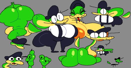 ass big_ass big_breasts big_butt breasts feet female lucy_swallows overalls snake superiorfox