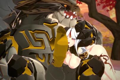 1female 1monster big_penis breasts breasts_out eyebrows eyelashes genshin_impact geovishap hair hair_ornament hand_on_head hand_on_leg hand_on_penis head_grab horny horny_female huge_cock interspecies large_penis leaves leg_tatto legs longer_than_10_seconds monster monster_cock mountain mp4 naked naked_female ningguang_(genshin_impact) nipples no_sound one_eye_closed penis penis_awe penis_grab penis_lick red_eyes shiny_ass shiny_breasts shiny_eyes shiny_skin shorter_than_30_seconds sky tagme tattoo teeth teeth_showing tongue tongue_out tree video wallimog white_hair