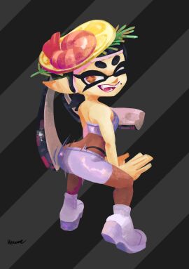 1girls alternate_costume artist_name ass ass_focus callie_(splatoon) callie_(summer_nights) female hexanne inkling inkling_girl long_hair looking_at_viewer nintendo official_alternate_costume solo solo_female solo_focus splatfest splatoon splatoon_(series) splatoon_3 summer_nights_splatfest tagme tentacle tentacle_hair twerking wink winking_at_viewer