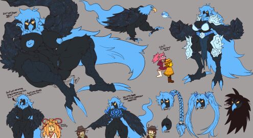 accipitrid accipitriform anthro avian bald big_breasts bird bluebird braided_hair braided_ponytail breasts canid canine ceroba_ketsukane clover_(undertale_yellow) cole_(deltarune_yellow) dark_hair deltarune_yellow duo eagle feet female fox hair hi_res huge_breasts huge_thighs human kanako_ketsukane male mammal martlet_(undertale_yellow) martlet_(zenith_form) muscular muscular_female oscine passerine ponytail signirsol solo talons thick_thighs thrush_(bird) toes twintails undertale_(series) undertale_yellow