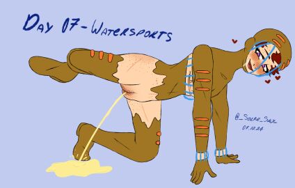 1boy 2024 solar_sky blush blush_lines clothed cuntboy digital_media_(artwork) drool drooling freckles hands_on_ground heart heart-shaped_pupils intersex jojo's_bizarre_adventure kinktober kneeling leg_lift leg_up lifting_leg male mastectomy_scar open_mouth peeing peeing_on_floor petplay piss_kink pissing_on_floor pubic_hair puppyplay purple_eyes pussy red_hair scars secco simple_background smiling solo_male trans_man transmasc twink urine vagina watersports