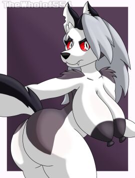 1girls angry anthro ass big_ass big_breasts breasts canid canine demon ears female furry grey_body grey_fur grey_hair hellhound helluva_boss hi_res long_hair looking_at_viewer loona_(helluva_boss) mammal mythological_canine mythological_creature mythology naked naked_female nipples nude nude_anthro nude_female red_sclera solo tail thewholof554 thick_thighs two-tone_body two-tone_fur two-tone_tail white_body white_eyes white_fur wolf wolf_girl