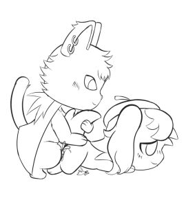 absurd_res anthro bayachao_(makemon) beret bodily_fluids canid canine canis clothing cum dian_(jewelpet) domestic_cat domestic_dog duo felid feline felis female genital_fluids genitals hat headgear headwear hi_res jewelpet jewelpet_(species) makemon male male/female mammal penis poodle sanrio sega sega_fave sega_toys sketch yosa8800 young