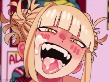 cum cum_in_mouth cum_on_face cumshot facial gentoz_(artist) tagme toga_himiko uraraka_ochako video