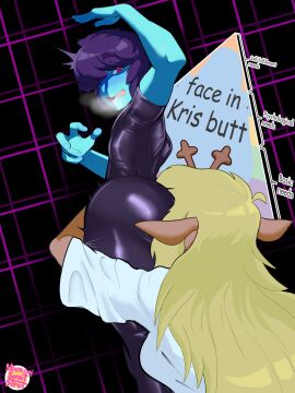 1boy 1girls ?! ass ass_focus ass_worship big_ass big_butt blue_hair blue_skin butt_focus butt_worship deltarune face_in_ass fat_ass fat_butt female female_anthro femboy femboy_on_female fully_clothed furry huge_ass huge_butt human kris_(deltarune) male male/female male_human male_human/female_anthro meme meme_reference noelle_holiday red_eyes reindeer reindeer_antlers shocked shocked_expression smutstrut surprised surprised_expression sweat sweating text thick_ass thick_butt third-party_edit undertale_(series) worship