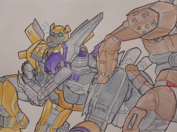 1girls 2boys anus blue_eyes breasts bumblebee_(transformers) churino6 female handjob imminent_penetration male masturbating nightbird_(transformers) penis pussy red_eyes robot robot_girl robot_humanoid scourge_(transformers) transformers transformers_rise_of_the_beasts underboob