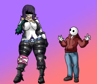 1boy1girl areola areola_slip bald bald_male belly belly_button belt belt_buckle black_eyes black_glove black_pants black_shoes black_vest breasts carpet_matching_drapes charlotte_katakuri chetoh chubby chubby_female claire_(chetoh) cleavage close_(chetoh) clothed clothed_male_clothed_female commission commissioner_upload cosplay egg eggmale female fusion fusion_character glove green_arm green_mouth hand_on_breast happy_trail hoodie jeans looking_at_partner looking_up_at_partner male oc one_piece original original_character original_characters pants pubic_hair purple_hair purple_hair_female purple_pubic_hair red_hoodie rose_(chetoh) scarf scarf_over_mouth shaded_eyes shorter_male shorter_male/taller_female taller_female vest white_body white_scarf