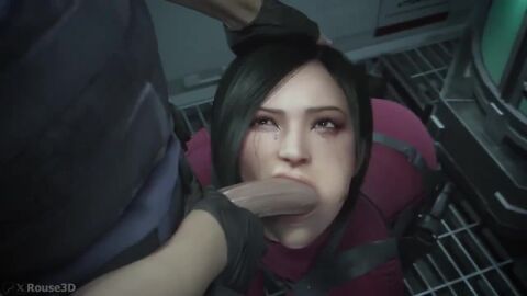 1boy 2girls 3d ada_wong animal_genitalia ashley_graham black_hair blowjob camera fellatio hand_on_head looking_at_partner looking_at_viewer multiple_angles pov recording resident_evil resident_evil_2 resident_evil_4 rouse3d sound tagme video