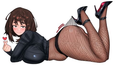 1girls alternate_version_available ass big_ass big_breasts big_bulge big_butt big_hips big_thighs boku_no_hero_academia breasts brown-haired_female brown_hair female fishnet_stockings green_hair high_heels hips huge_ass huge_boobs huge_breasts huge_butt huge_hips huge_thighs lace_pantyhose_hooked_on_heel_(meme) leotard lingerie_panties male male/female milf my_hero_academia ochako_uraraka pantyhose purple_eyes purple_hair short_hair thick_thighs thighhighs thighs trend twitter_trend voidloop wide_hips wide_thighs