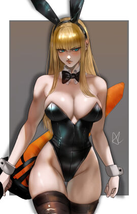1girls 2d arialla_draws bangs big_breasts blonde_hair blue_eyes breasts bunny_ears bunny_girl bunnysuit busty cleavage clothed clothed_female female female_only hips hourglass_figure large_breasts light-skinned_female light_skin magik_(illyana_rasputin) magik_(marvel_rivals) marvel marvel_comics marvel_rivals new_mutants playboy_bunny revealing_clothes russian russian_female slavic slavic_girl thick thick_thighs thigh_gap thigh_highs thighhighs thighs thin_waist wide_hips x-men