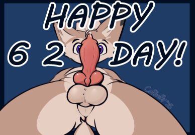 6/21 animal_genitalia animal_penis balls blue_eyes bodily_fluids cafe_(coffeefly) canid canine canine_genitalia canine_penis coffeefly e621 english_text erection fennec_fox fox genital_fluids genitals knot male mammal penis precum solo text true_fox