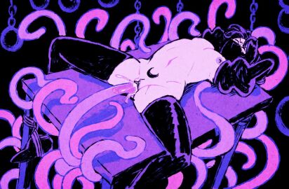 1cuntboy androgynous arms_above_head black_legwear black_thighhighs bondage breasts chique_(taylor_titmouse) clothing cuntboy cuntboy_with_breasts cuntboysub intersex nipples nonbinary nude penetration pink_tentacles pussy pussy_juice restrained rope spread_legs taylor_titmouse tentacle tentacle_sex thighhighs vaginal_penetration