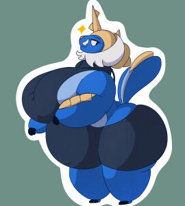 ass beard big_ass big_belly big_breasts big_butt breasts female gigantic_breasts huge_ass huge_breasts mature_female milf moustache pokemon pokemon_(species) samurott virgin_killer_sweater