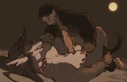 accessory anal anal_sex angry angry_sex animal_genitalia animal_penis anthro asphyxiation balls bracelet canid canine canine_genitalia canine_penis canis clenched_teeth collar duo fight furgonomics futa/male futa_on_bottom futa_penetrated futanari genitals hair haplorhine hi_res hierro_(artist) horn intersex intersex/male intersex_on_bottom intersex_penetrated jewelry larger_futa larger_futa/small_male larger_intersex male male_on_top male_penetrating male_penetrating_futa male_penetrating_intersex mammal monkey nipple_piercing nipples nude on_bottom on_top penetration penile penile_penetration penis piercing primate sex simple_background size_difference smaller_male spiked_bracelet spiked_collar spikes tail tail_accessory teeth teeth_showing vein