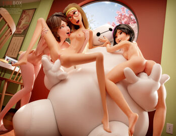 1boy 3d 3girls anal anal_fingering anal_sex aunt_cass baymax big_hero_6 bigger_male black_hair blonde_female blonde_hair brown_hair cass_hamada completely_nude disney female female_focus female_penetrated fingering_ass fireboxstudio foursome glasses gogo_tomago hair_ornament honey_lemon licking licking_nipples light_skin male marvel marvel_comics milf nerdy_female nude nude_female pixar pleasure_face pussy robot robot_humanoid robot_on_human rubbing_pussy short_hair