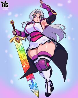 ass big_ass big_breasts big_butt big_thighs big_titties breasts clothing commission curvaceous curvaceous_female curvaceous_figure curvy curvy_figure curvy_hips female female_focus female_only long_hair or_draws original original_character thigh_highs white_hair