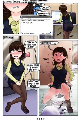 1girls black_skirt blush breasts brown_hair brunette female have_to_pee jailor_eckman open_mouth original panty_pull pantyhose pantyhose_pull peeing pencil_skirt pussy relief skirt skirt_lift squat_toilet squatting toilet toilet_use underwear white_panties