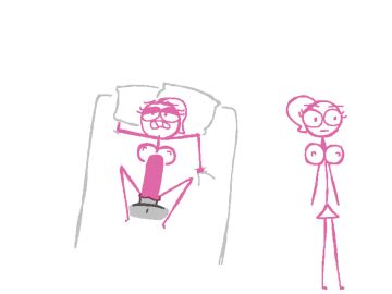 artist_request dick_figures pink_(dick_figures) ponytail stick_figure stickman stickwoman stomach_bulge