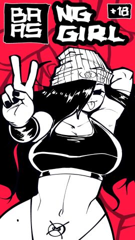 1girls 2d 2d_(artwork) 2d_artwork baasng beanie big_breasts black_hair breasts clothed clothed_female clothes clothing female female_focus female_only hair highres laying_down laying_on_back long_hair looking_at_viewer mole newgrounds ng-girl_(baasng) oc original_character peace_sign revealing_clothes solo solo_female solo_focus string_panties tagme text thick thick_thighs thighs thong tongue tongue_out tongue_piercing wallpaper